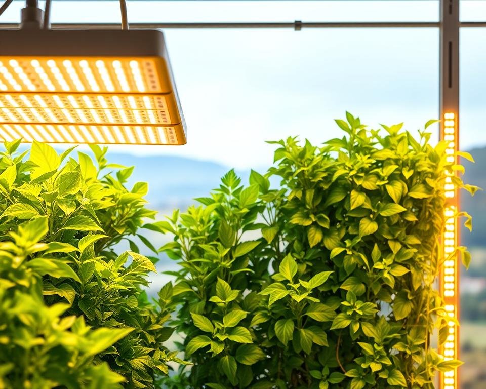 Vertical Garden LED Lighting Setup